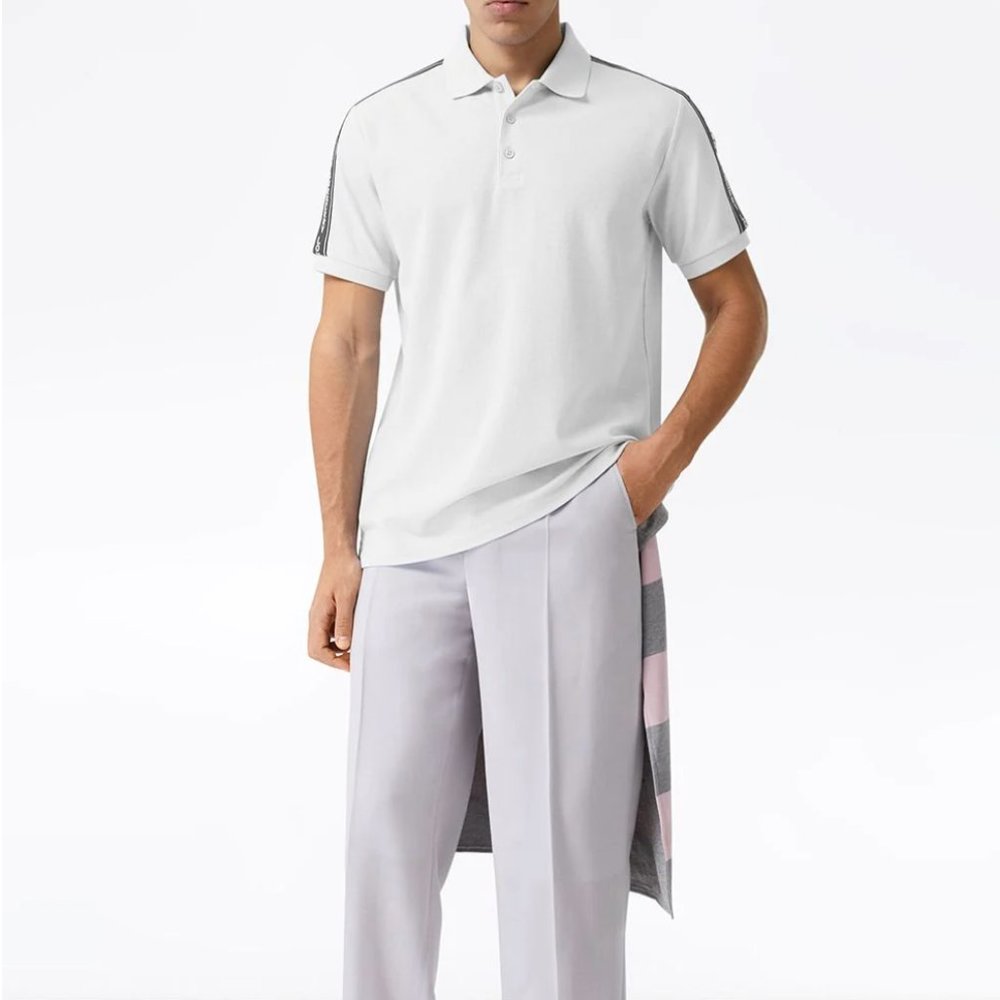 NWT Burberry Logo Tape Polo Collar Shirt - Small